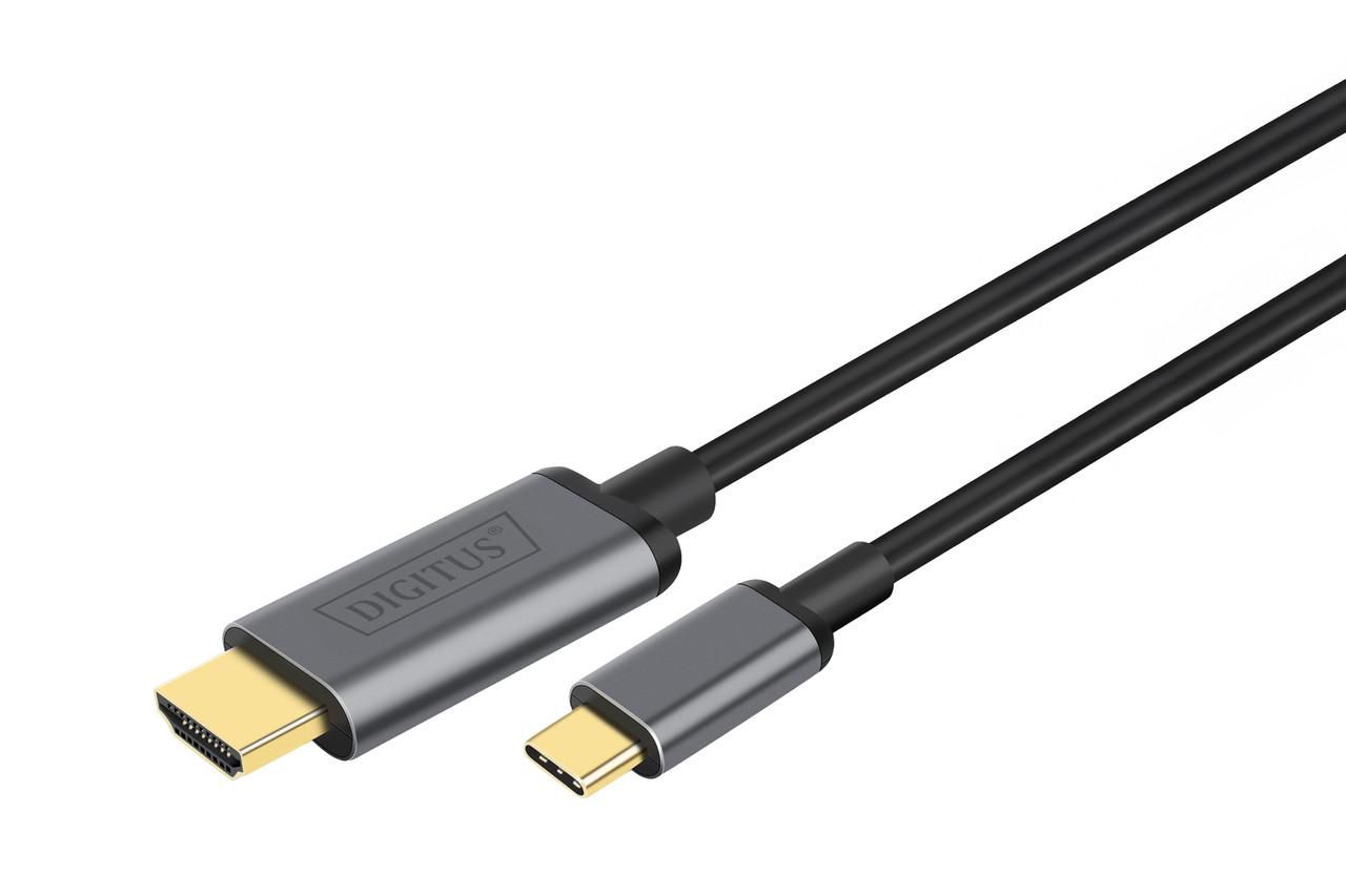 USB-C - HDMI Adapter - 1.8 m 4K/30Hz - Blackack - metal housing