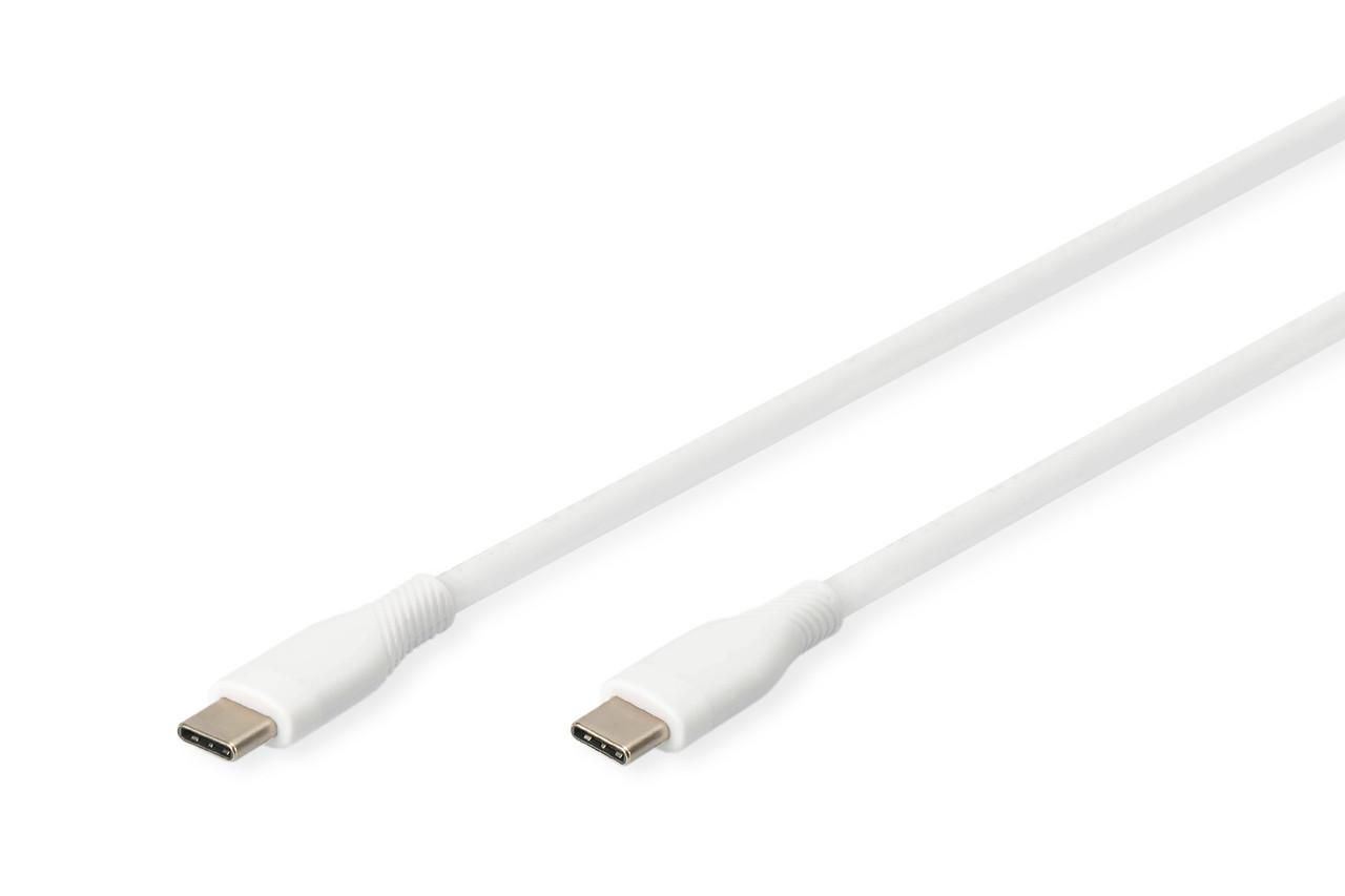 Silicone Charging cable - USB-C to USB-C - 2m - 60W - White