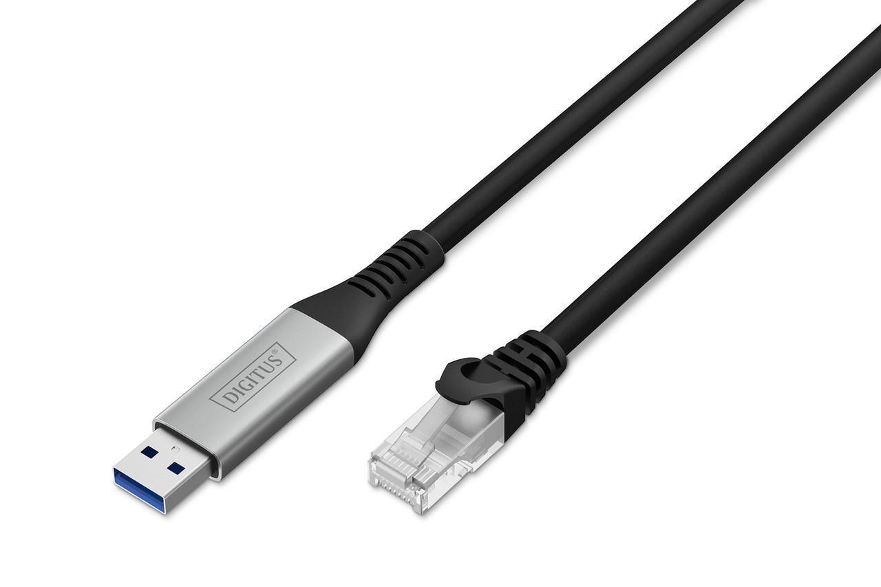 CAT 6A S/FTP Cable - USB-A to RJ45 - 1 Gbit/s - 5m - USB 3.2 Gen1 - LSZH Jacket