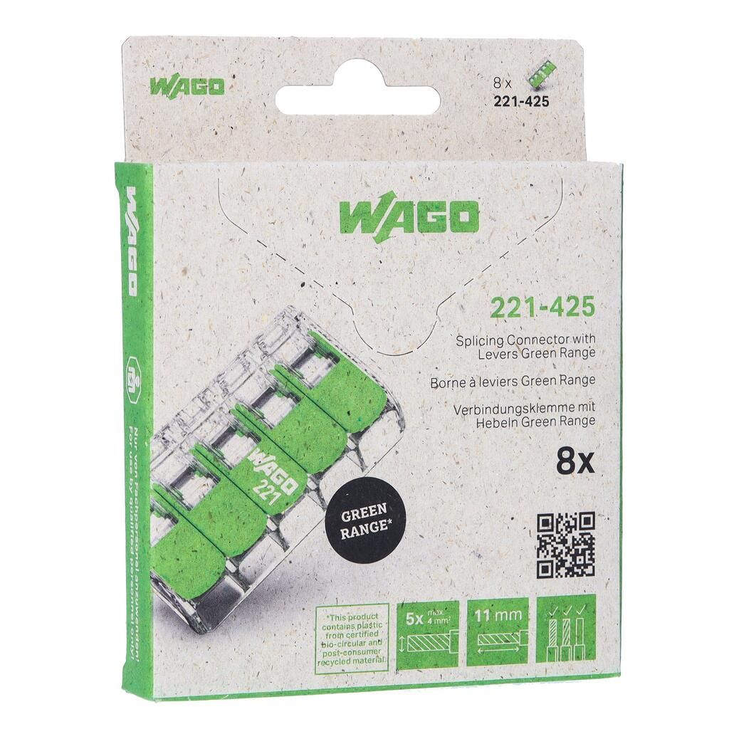 Wago Serie 221 54mm 8 Stück Retail Green Range