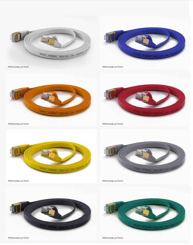 Wantec Flaches CAT6A FTP Patchkabel