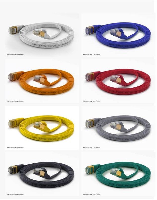 WantecWire FTP extra flaches Patchkabel CAT6a q16x65mm weiss Länge 020 m