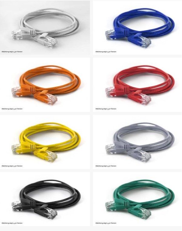 WantecWire UTP extra dünnes Patchkabel CAT6a d28mm schwarz Länge 150 m