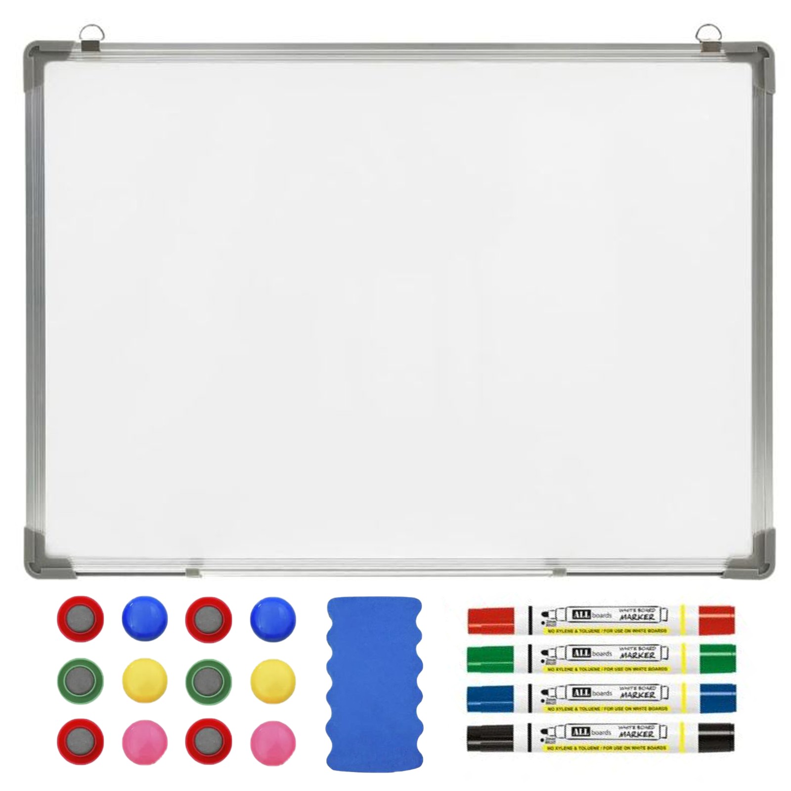TABLICA MAGNETYCZNA BIALA SUCHOSCIERALNA 60X90 CM + AKCESORIA