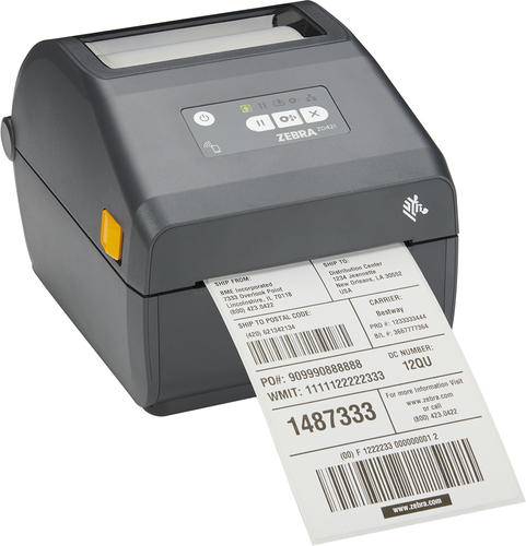 ZD421 TT 300 DPI USB HOST LAN BTLE5 EU AND UK CORDS SWISS FONT