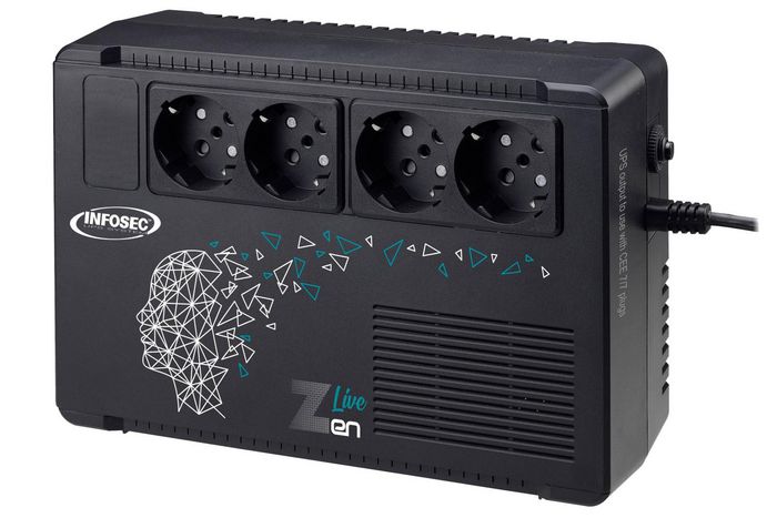 Infosec Line Interactive UPS 650 VA 4 FR/SCHUKO Outlets -- 2-year warranty --