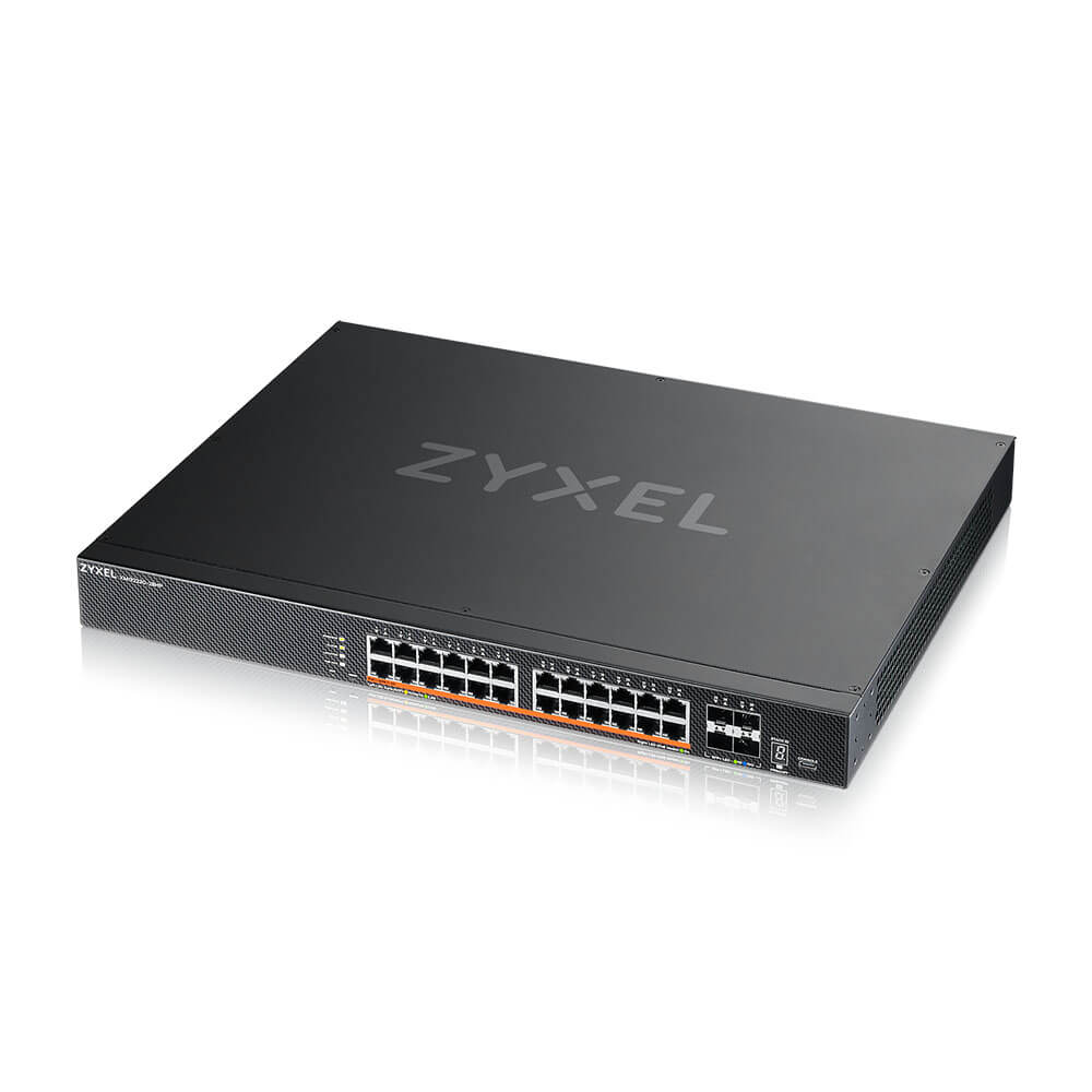 Zyxel Switch full managed Layer3 28 Port &bull 24x 2.5 GbE &bull PoE Budget 700/1440 Watt &bull 4x 10 Gb SFP+ &bull 19\" &bull NebulaFlex Pro &bull XMG2230-28HP