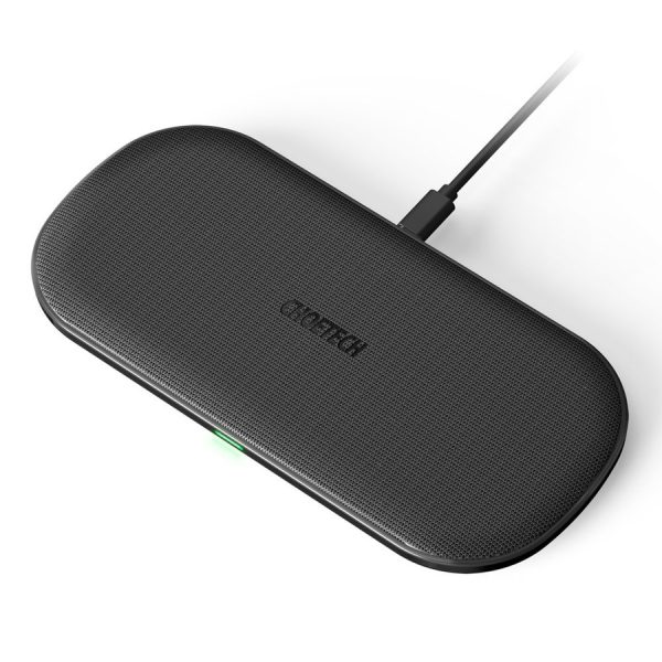 CHOETECH 2IN1 QI WIRELESS CHARGER FOR AIRPODS 2 PHONE / EARPHONE WITH 5 CHARGING COILS BLACK (T535-S (H))