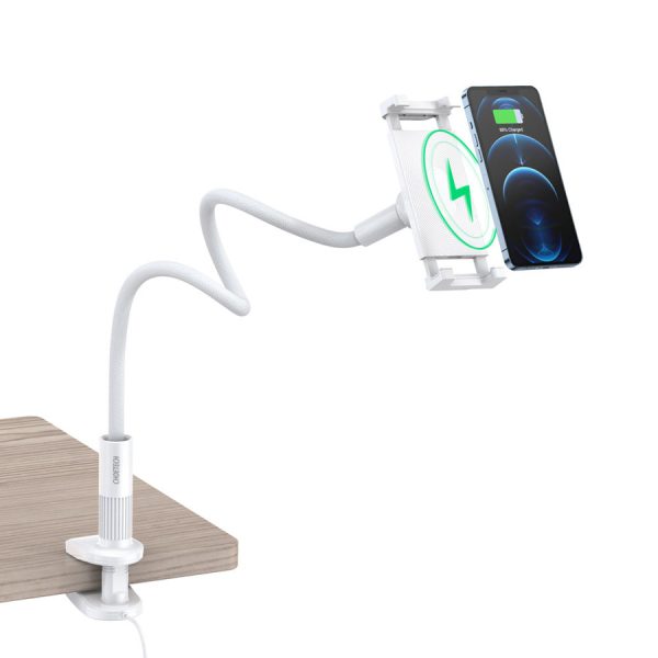 CHOETECH 2IN1 FLEXIBLE PHONE HOLDER WITH WIRELESS CHARGER 10W WHITE (T548-S)