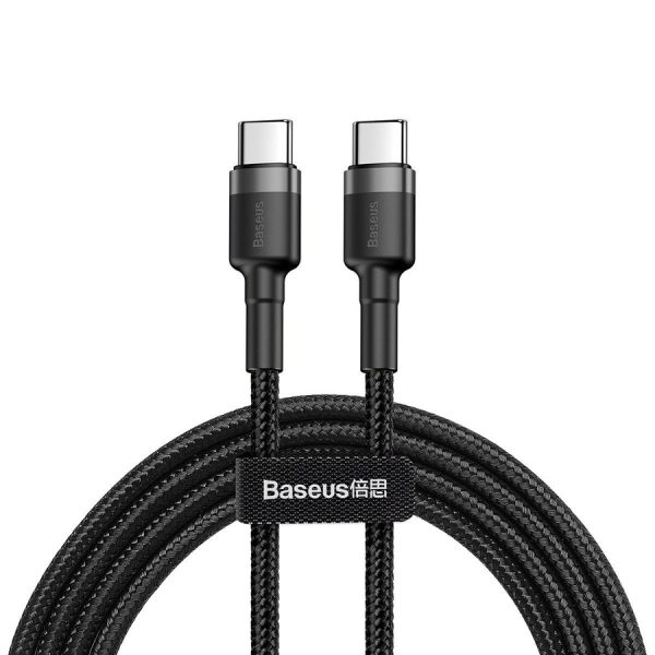 BASEUS CAFULE PD2.0 60W FLASH CHARGING USB FOR TYPE-C CABLE (20V 3A) 2M GRAY+BLACK