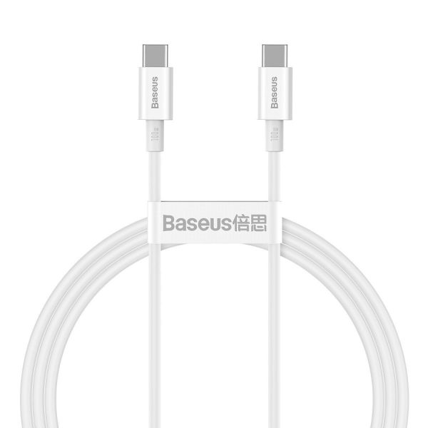 BASEUS SUPERIOR SERIES CABLE USB-C TO USB-C, 100W, 1M (WHITE)