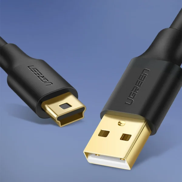USB TO MINI USB CABLE UGREEN US132, 0.5M (BLACK)