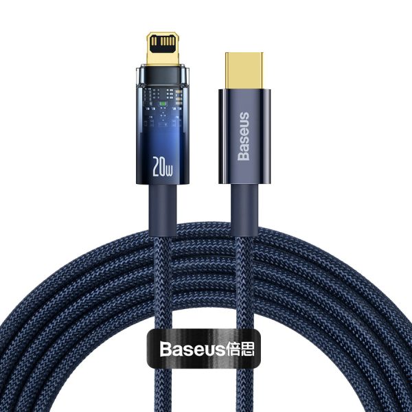 BASEUS EXPLORER SERIES USB TYPE C - LIGHTNING CABLE 20W 2M BLUE (CATS000103)