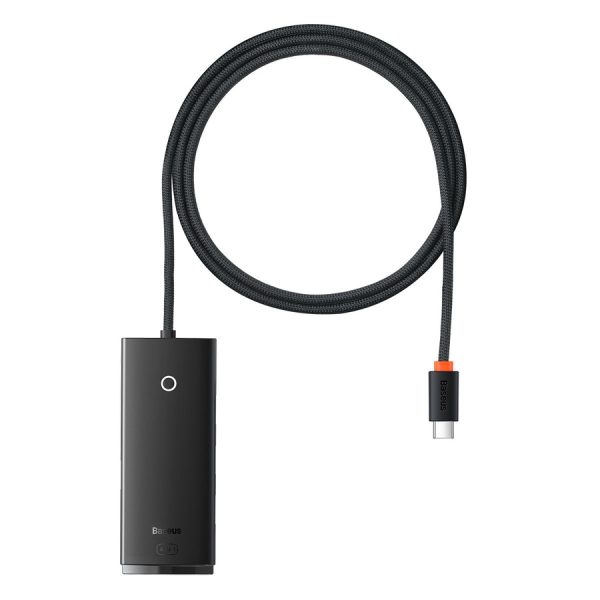 BASEUS LITE SERIES HUB USB TYPE C ADAPTER - 4X USB 3.0 1M BLACK (WKQX030401)