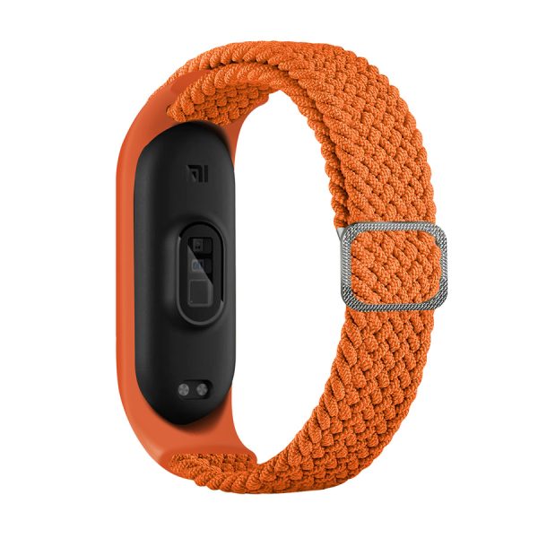 STRAP FABRIC HEADBAND FOR XIAOMI MI BAND 6/5/4/3 BRAIDED MATERIAL ORANGE STRIPE