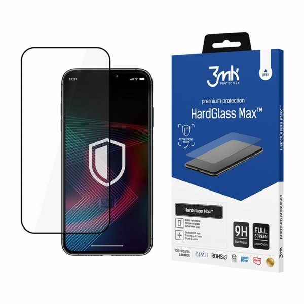 3MK HARDGLASS MAX IPHONE 14 PRO MAX 6.7 "BLACK / BLACK, FULLSCREEN GLASS