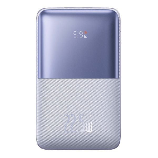 BASEUS BIPOW PRO DIGITAL DISPLAY FAST CHARGE POWER BANK 20000MAH 22.5W PURPLE (WITH SIMPLE SERIES CHARGING CABLE USB TO TYPE-C 3A 0.3M WHITE)