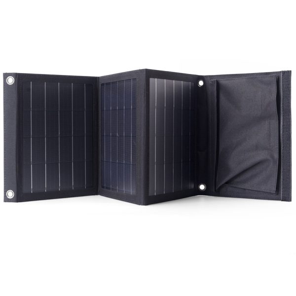 CHOETECH FOLDABLE TRAVEL SOLAR SOLAR CHARGER 22W SOLAR PANEL 2X USB 5V / 2.4A / 2.1A SOLAR PANEL (82 X 24 CM) BLACK (SC005)