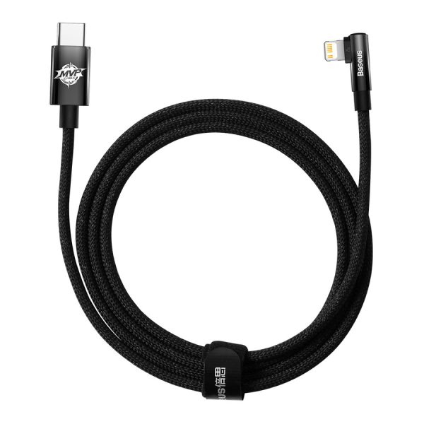 BASEUS MVP 2 ELBOW-SHAPED FAST CHARGING DATA CABLE TYPE-C TO IP 20W 2M BLACK