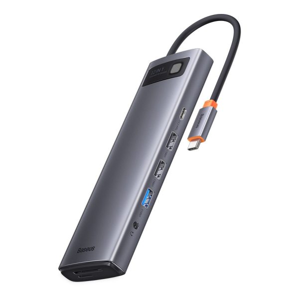 BASEUS METAL GLEAM MULTI-FUNCTIONAL HUB USB TYPE C 12IN1 HDMI / DP / USB TYPE C / MINIJACK 3.5MM / RJ45 / SD (WKWG020213)