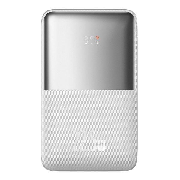 BASEUS BASEUS PRO 20000MAH 22.5W WHITE POWER BANK WITH USB TYPE A - USB TYPE C 3A 0.3M CABLE (PPBD030002)