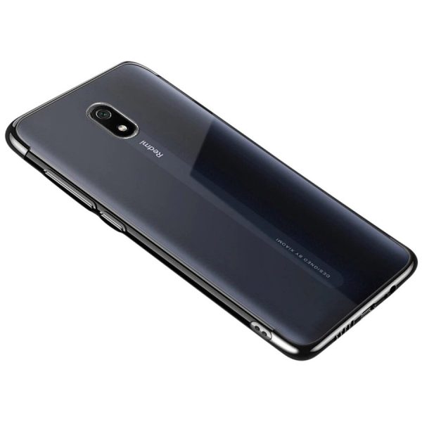 CLEAR COLOR CASE GEL TPU ELECTROPLATING FRAME COVER FOR XIAOMI REDMI 8A BLACK