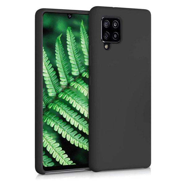 SILICONE CASE SOFT FLEXIBLE RUBBER COVER FOR SAMSUNG GALAXY A42 5G BLACK