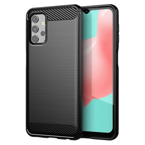 CARBON CASE FLEXIBLE TPU COVER FOR SAMSUNG GALAXY A32 5G BLACK