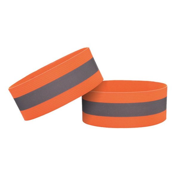 REFLECTIVE STRAP ARMBAND FOR BIKE RUNNING JOGGING VELCRO 4CM ORANGE