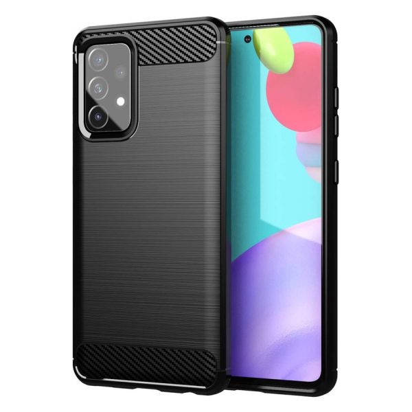 CARBON CASE FLEXIBLE COVER TPU CASE FOR SAMSUNG GALAXY A72 4G BLACK