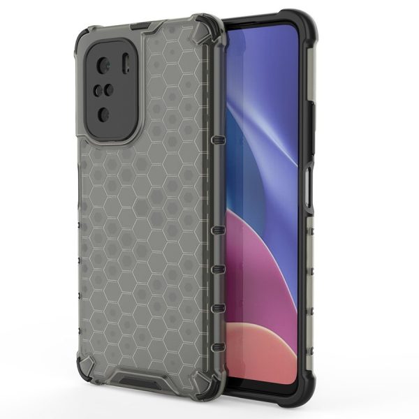 HONEYCOMB CASE ARMOR COVER WITH TPU BUMPER FOR XIAOMI REDMI K40 PRO+ / K40 PRO / K40 / POCO F3 BLACK
