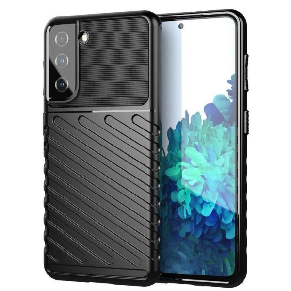 THUNDER CASE FLEXIBLE ARMORED COVER FOR SAMSUNG GALAXY S21 FE BLACK