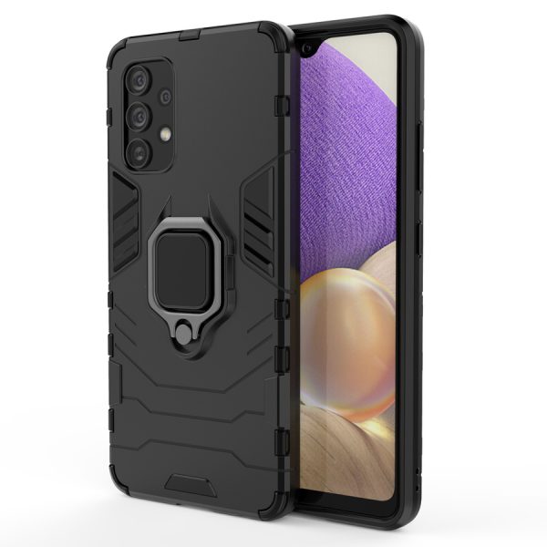 RING ARMOR CASE KICKSTAND TOUGH RUGGED COVER FOR SAMSUNG GALAXY A32 4G BLACK