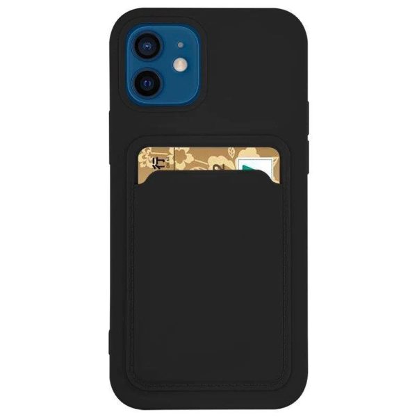 CARD CASE SILICONE WALLET CASE WITH CARD HOLDER DOCUMENTS FOR SAMSUNG GALAXY A32 4G BLACK