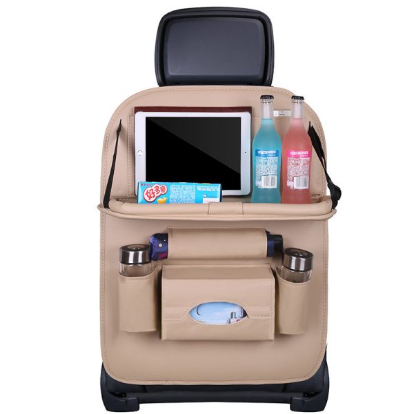 CAR ORGANIZER FOR THE SEAT FOLDABLE SHELF MINI CAR TABLE BEIGE