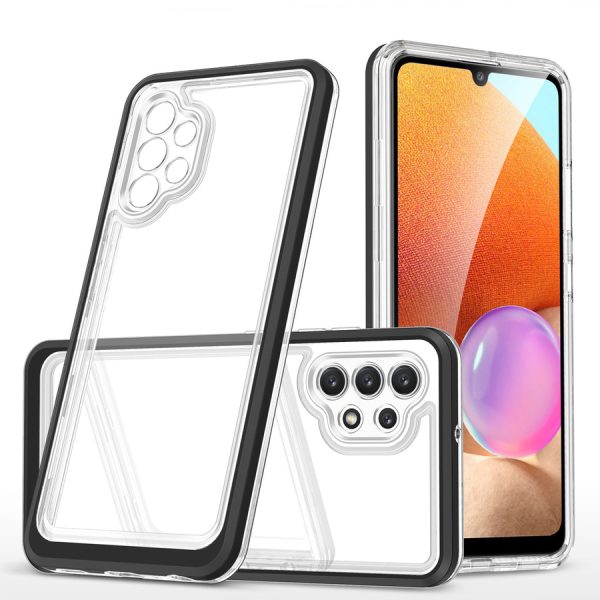 CLEAR 3IN1 CASE FOR SAMSUNG GALAXY A72 4G FRAME GEL COVER BLACK