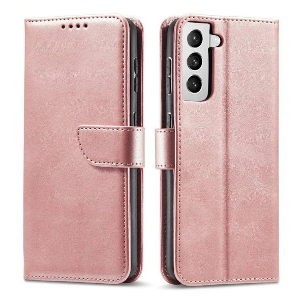 MAGNET CASE ELEGANT CASE COVER COVER WITH A FLAP AND STAND FUNCTION FOR SAMSUNG GALAXY S22 ULTRA PINK