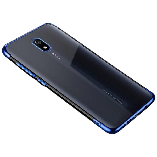 CLEAR COLOR CASE GEL TPU ELECTROPLATING FRAME COVER FOR XIAOMI REDMI 8A BLUE