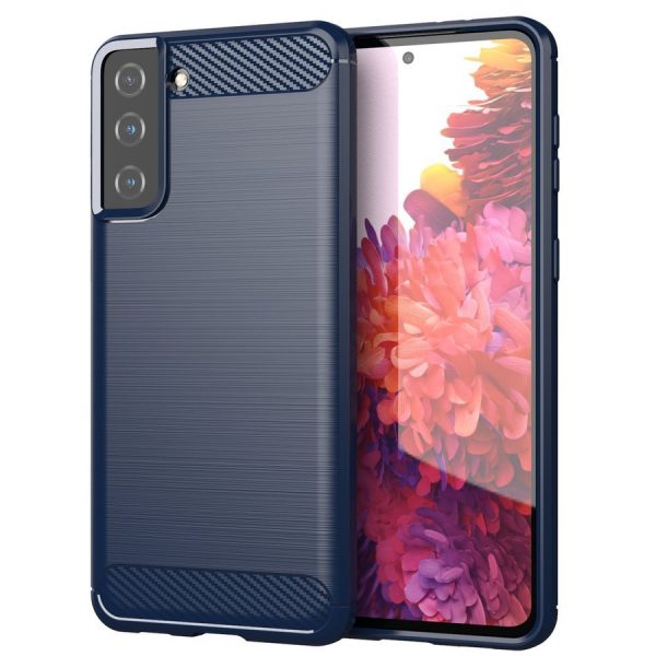 CARBON CASE FLEXIBLE COVER TPU CASE FOR SAMSUNG GALAXY S21+ 5G (S21 PLUS 5G) BLUE