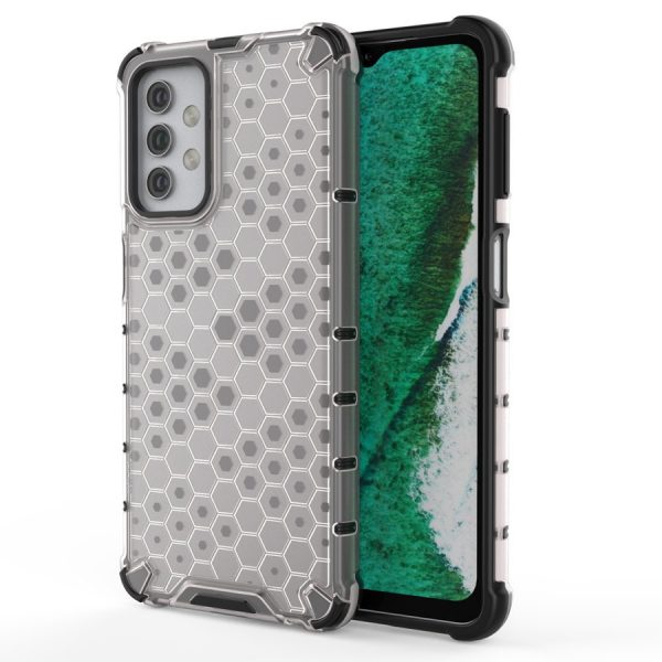 HONEYCOMB CASE ARMOR COVER WITH TPU BUMPER FOR SAMSUNG GALAXY A32 5G TRANSPARENT