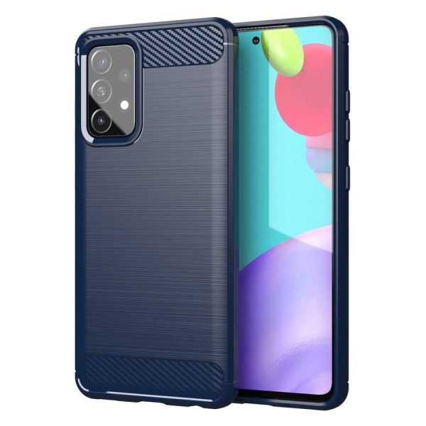 CARBON CASE FLEXIBLE COVER TPU CASE FOR SAMSUNG GALAXY A72 4G BLUE
