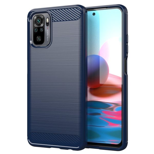 CARBON CASE FLEXIBLE COVER TPU CASE FOR XIAOMI REDMI NOTE 10 / REDMI NOTE 10S BLUE