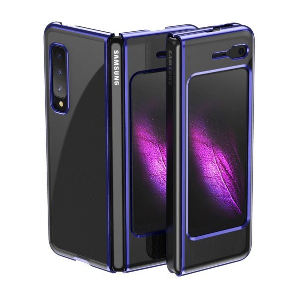 PLATING CASE HARD CASE ELECTROPLATING FRAME COVER FOR SAMSUNG GALAXY FOLD BLUE