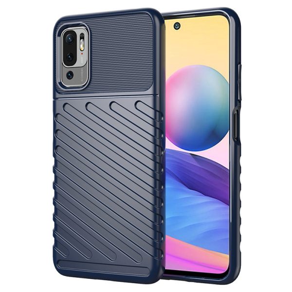THUNDER CASE FLEXIBLE TOUGH RUGGED COVER TPU CASE FOR XIAOMI REDMI NOTE 10 5G / POCO M3 PRO BLUE