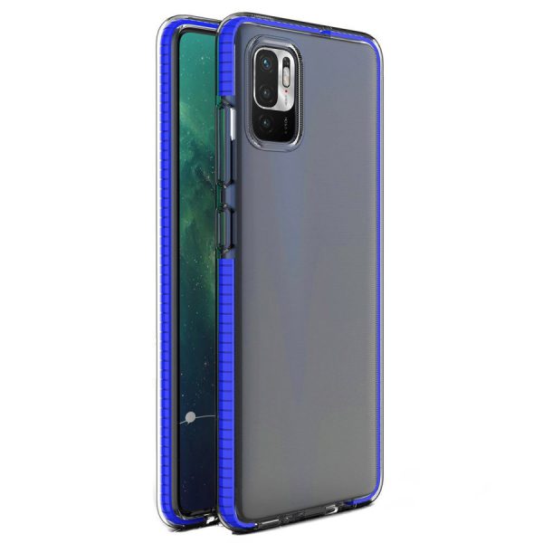 SPRING CASE CLEAR TPU GEL PROTECTIVE COVER WITH COLORFUL FRAME FOR XIAOMI REDMI NOTE 10 5G / POCO M3 PRO DARK BLUE