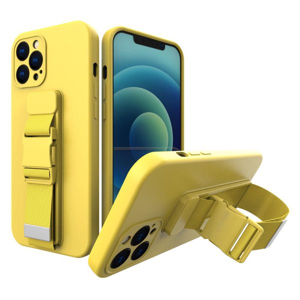 ROPE CASE GEL TPU AIRBAG CASE COVER WITH LANYARD FOR XIAOMI POCO X3 NFC YELLOW