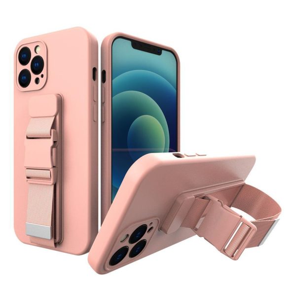 ROPE CASE SILICONE LANYARD COVER PURSE LANYARD STRAP FOR SAMSUNG GALAXY A23 PINK