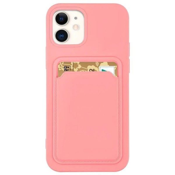 CARD CASE SILICONE WALLET CASE WITH CARD SLOT DOCUMENTS FOR XIAOMI REDMI NOTE 11 PRO + 5G / 11 PRO 5G / 11 PRO PINK