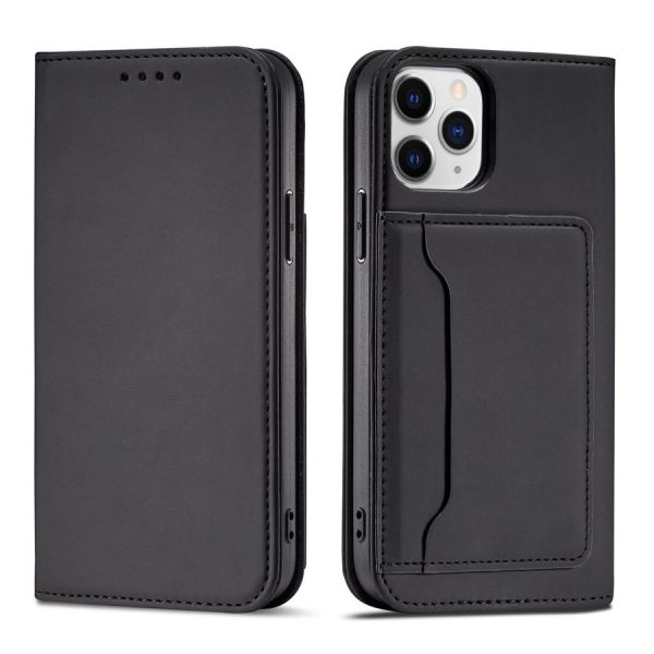 MAGNET CARD CASE FOR IPHONE 12 COVER CARD WALLET CARD STAND BLACK
