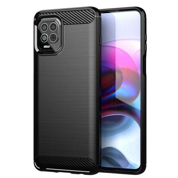 CARBON CASE FLEXIBLE COVER TPU CASE FOR MOTOROLA MOTO G100 / EDGE S BLACK